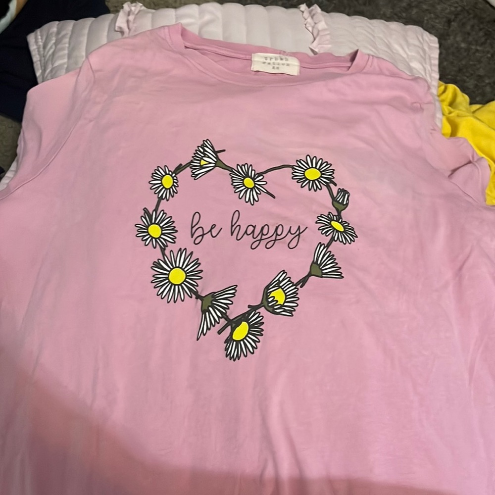 An Urban Nation, pink shirt that’s has a front and back print, Kids XL size 16